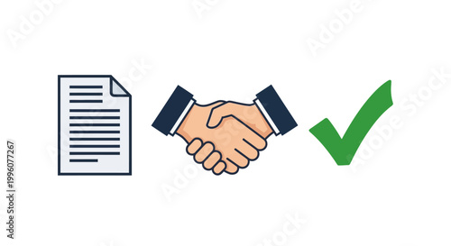 Business agreement handshake document contract.