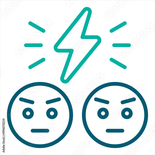 Conflict Single Icon Line Color