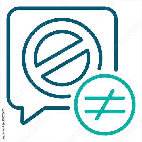 Discrimination Single Icon Line Color