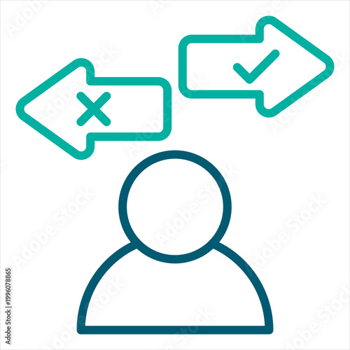 Decision Single Icon Line Color