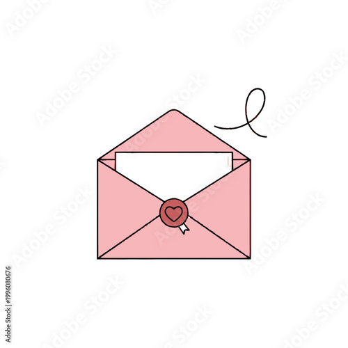 Pink Envelope with Red Wax Seal.