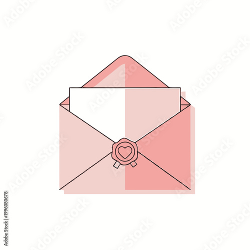 Pink Envelope with Wax Seal.