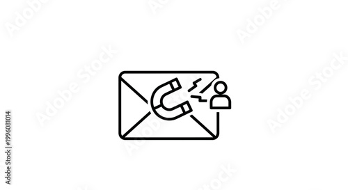 Email Marketing Magnet Icon: Attracting Customers and Leads with Email