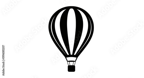 Black hot air balloon icon