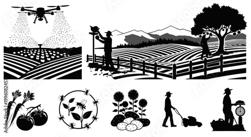 Agriculture farming and farm workers.