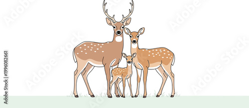 Three deer standing together with antlers