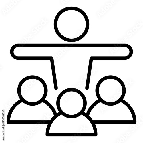 Leadership Single Icon Line Black