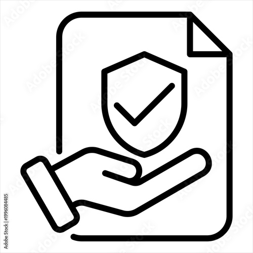 Policy Single Icon Line Black