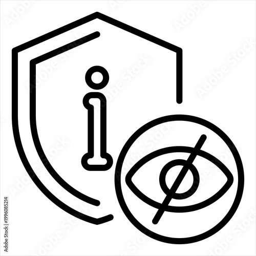 Confidentiality Single Icon Line Black