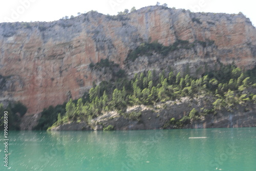 Pine Forest on Limestone Cliffs by Cortes de Pallas Reservoir