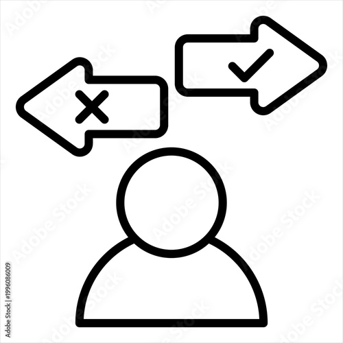 Decision Single Icon Line Black