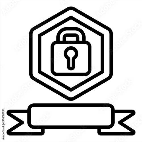 Security Single Icon Line Black