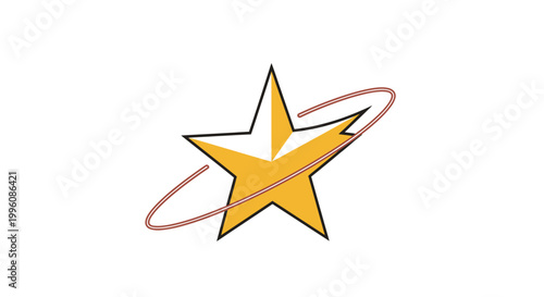 Minimalist Golden Star Spark Vector