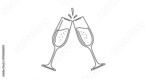 Two Glasses of Champagne Together.