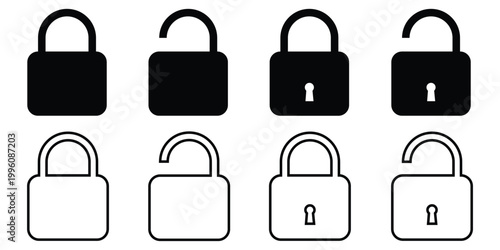 Lock icon set. Padlock icon vector. Encryption icon. Security symbol eps 10.