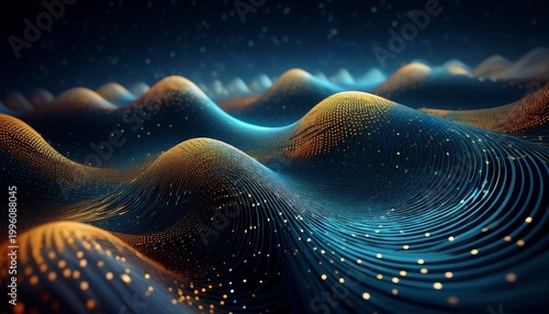 a twisting fabric of micro dots forming a generative mesh that symbolizes adaptive intelligence and fluid computation for resilient data processing and seamless information orchestration