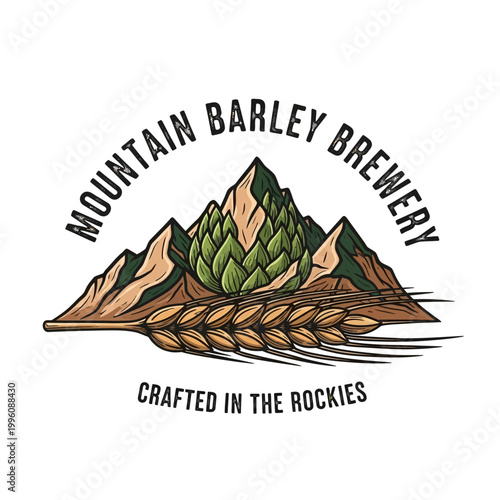Mountain Barley Brewery Logo Design.