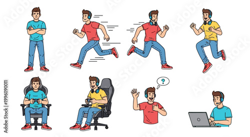 Collection of Man Poses and Activities.