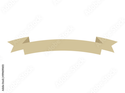 ベージュのリボンバナーフレームのシンプルなフラットデザインベクターイラスト素材