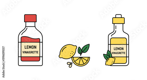 Lemon Vinaigrette Line art creative abstract modern illustration
