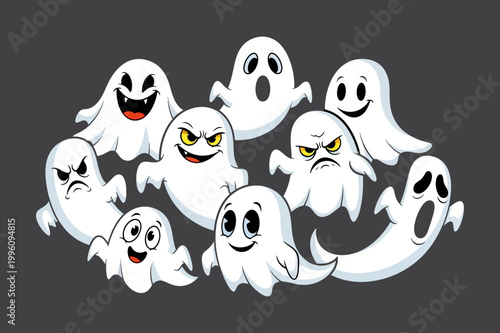 vector background spooky dark illustration icons characters emotions