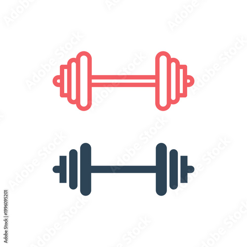 Dumbbell for gym icons set vector sign design illustration.