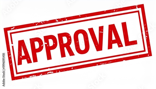 Red Stamp Graphic with APPROVAL Text Showcasing Authorization, Confirmation, and Conceptual Photography Design