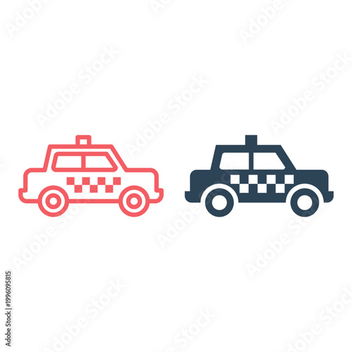 Taxi icons set. Car. Vector transportation design illustration.