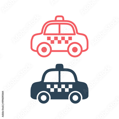 Taxi icons set. Car. Vector transportation design illustration.
