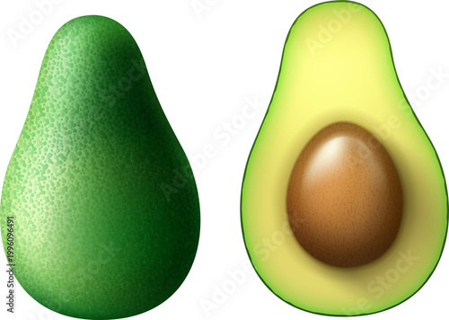 avocado fruit isolated on white,  Avocado