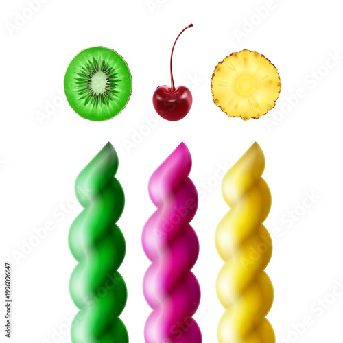 fruit cocktail isolated on white