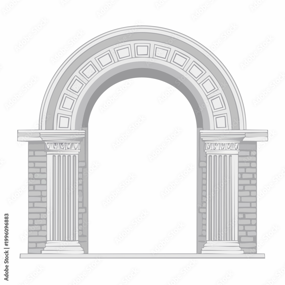 Fototapeta premium Classical Archway with Columns and Brickwork