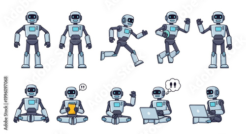Collection of Diverse Robot Poses and Actions.
