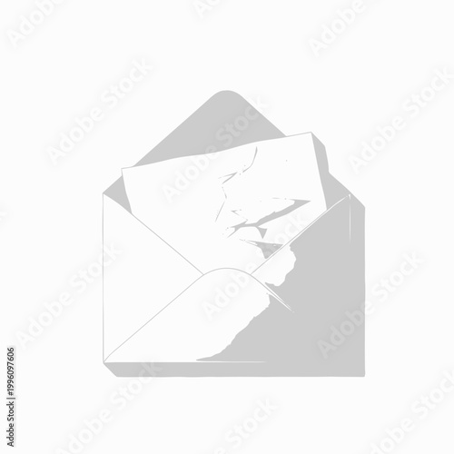White envelope with folded letter inside.
