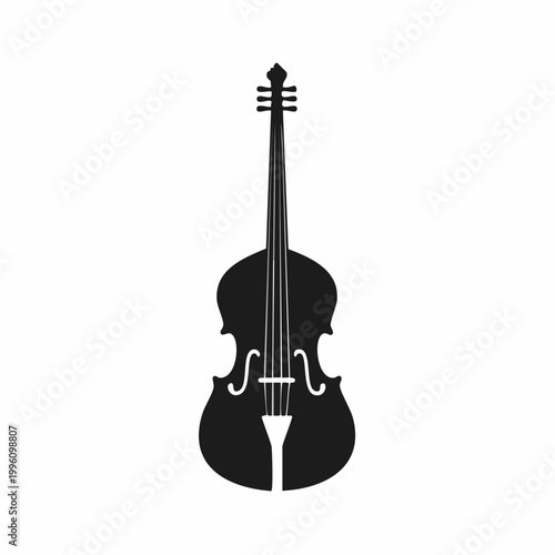 Black Silhouette of a Double Bass
