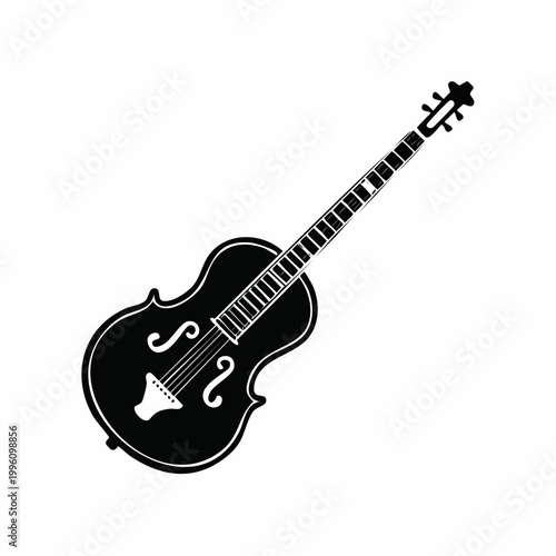 Black Silhouette of an Acoustic Guitar