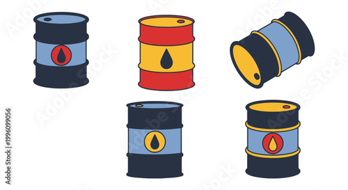 Oil Barrel Line art vector abstract simple illustration