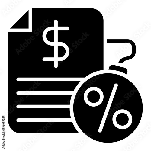 Obligation Single Icon Glyph Black