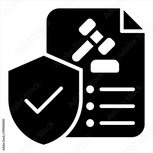 Enforcement Single Icon Glyph Black