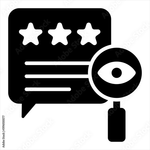 Review Single Icon Glyph Black