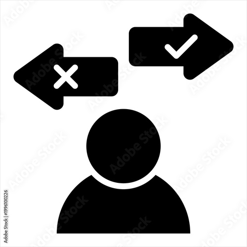 Decision Single Icon Glyph Black