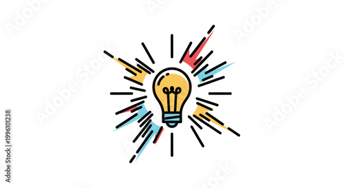 Foto Colorful Light Bulb Idea Concept Symbol.