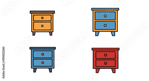 Nightstand Line art vector abstract minimal color