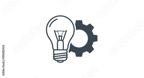 Light Bulb with Gear Icon.