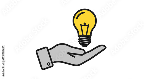 Hand holding a light bulb idea.