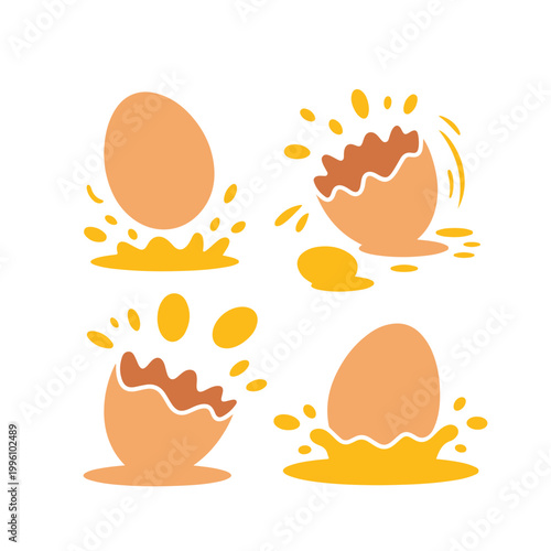 broken eggs vector illustration