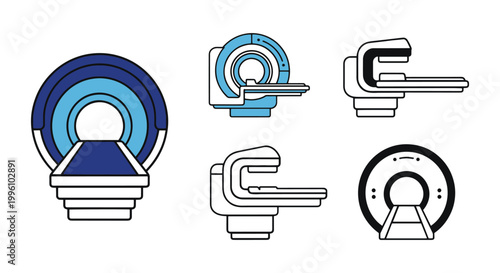 MRI Coils Line art vector set abstract simple design
