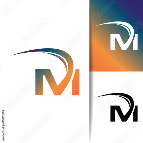 Initial Letter M Swoosh Icon