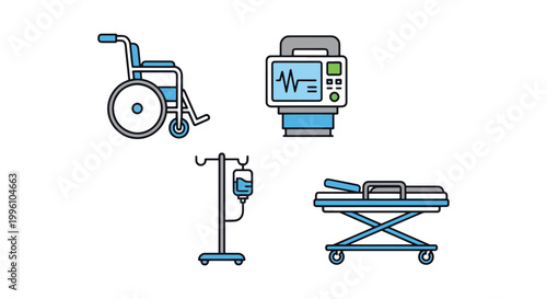 MRI compatible Equipment Line modern decorative abstract vector