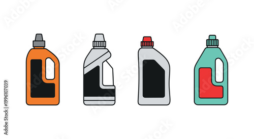 Lubricant bottle flat Line art clean abstract minimal vector